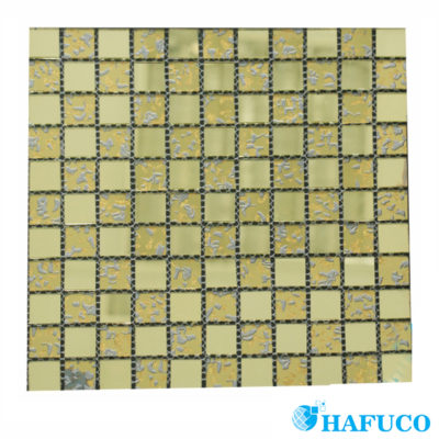 Gạch Mosaic vàng vân trắng - Hafuco