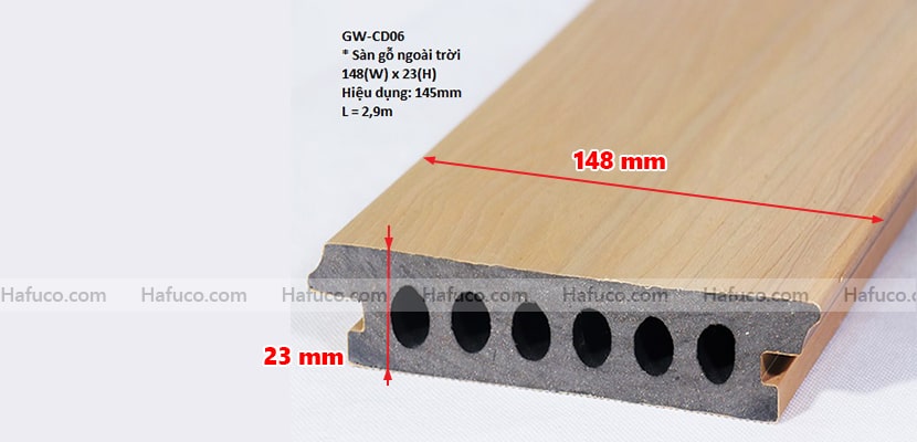 Thông số kỹ thuật sàn nhựa giả gỗ GW-CD06