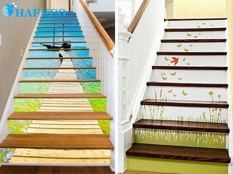 Gạch  tranh 3D ốp lát cầu thang