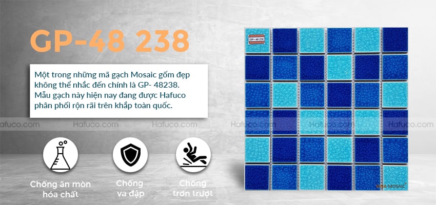 Gạch Mosaic gốm GP - 48238 (vỉ 306x306 mm)