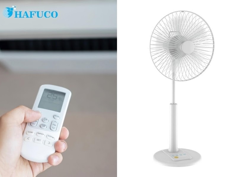 Dùng điều hòa hoặc quạt làm khô sàn gỗ