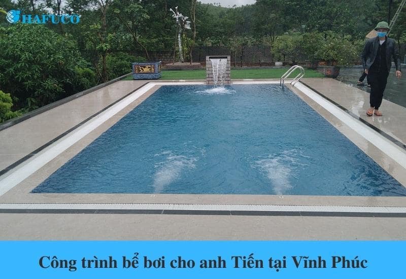 Công trình bể bơi cho anh Tiến tại Lập Thạch, Vĩnh Phúc