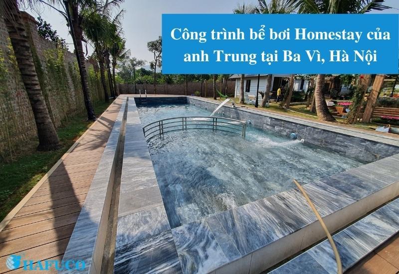 Công trình bể bơi Homestay của anh Trung tại Ba Vì, Hà Nội Công trình bể bơi Homestay của anh Trung tại Ba Vì, Hà Nội