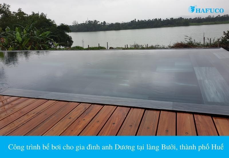 Công trình bể bơi cho gia đình anh Dương tại làng Bưởi, thành phố Huế