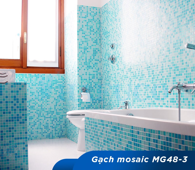 Ứng dụng gạch mosaic gốm MG48-3