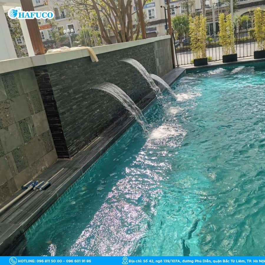  bàn giao công trình bể bơi anh Trung tại Hoài Đức