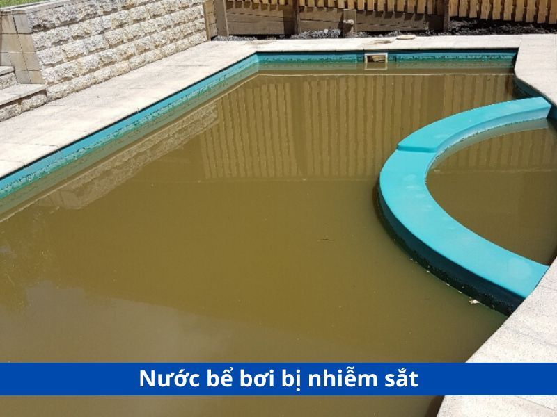 Nước bể bơi bị nhiễm sắt