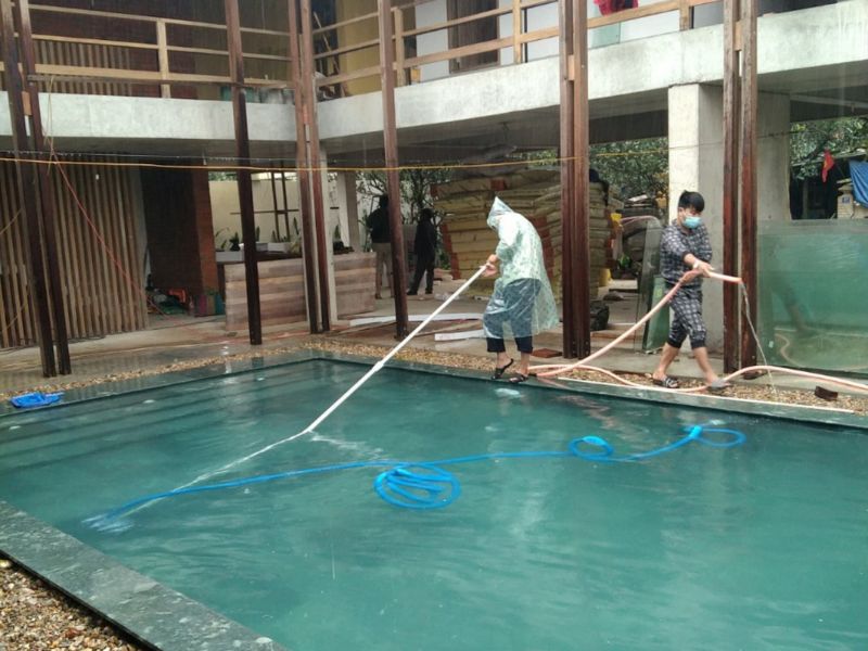 Hafuco bàn giao công trình vệ sinh bể bơi cho anh Dương tại Thái Nguyên