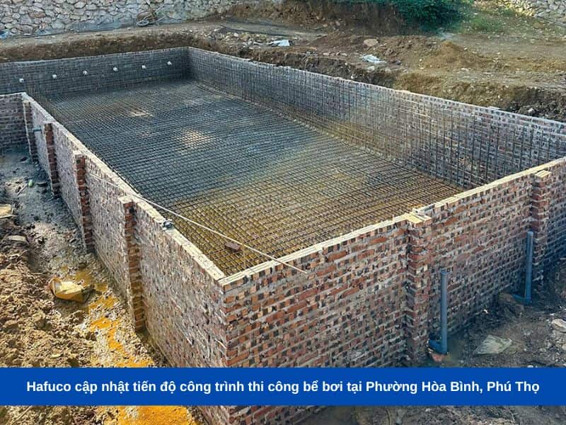 Hafuco cập nhật tiến độ công trình thi công bể bơi tại Phường Hòa Bình, Phú Thọ