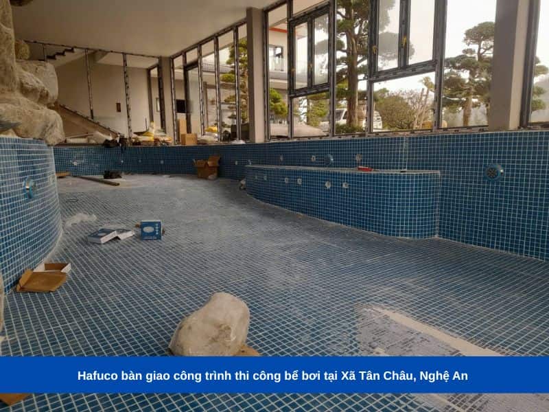  Hafuco bàn giao công trình thi công bể bơi tại Xã Tân Châu, Nghệ An 
