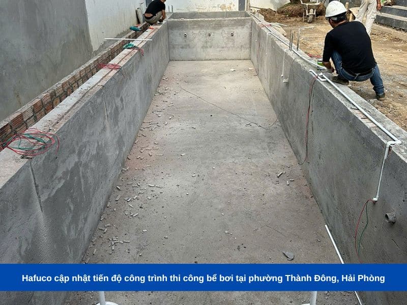 Hafuco cập nhật tiến độ công trình thi công bể bơi tại phường Thành Đông, Hải Phòng