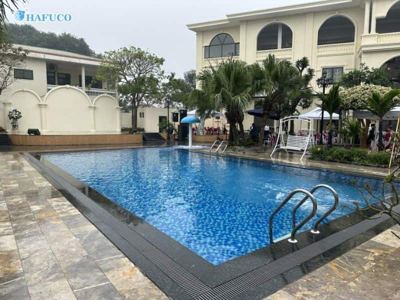 Hafuco bàn giao công trình thi công bể bơi cho cô Yến tại xã Sóc Sơn