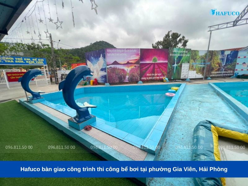 Hafuco bàn giao công trình thi công bể bơi tại phường Gia Viên, Hải Phòng