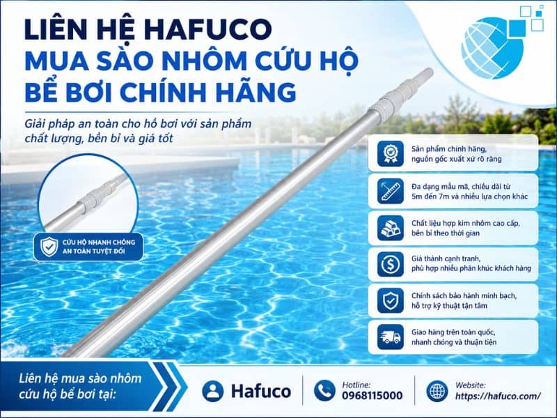 Sào nhôm cứu hộ bể bơi