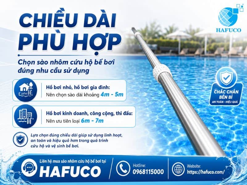 Sào nhôm cứu hộ bể bơi
