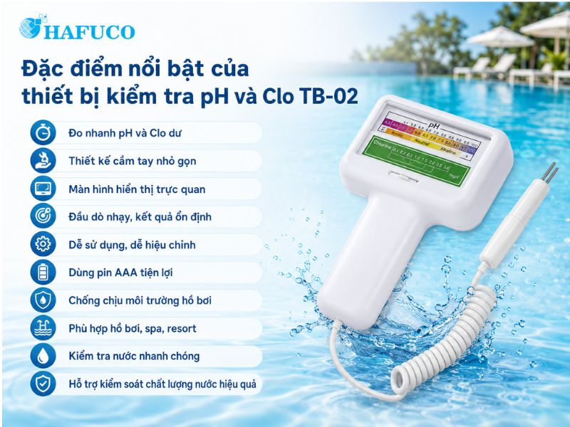 Thiết bị kiểm tra nồng độ pH và Clo cầm tay TB-02