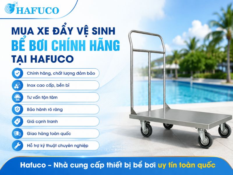 Xe đẩy vệ sinh bể bơi chuyên dụng
