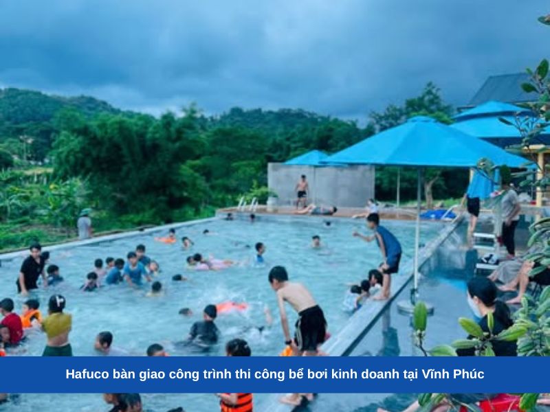 công trình thi công bể bơi kinh doanh tại Vĩnh Phúc