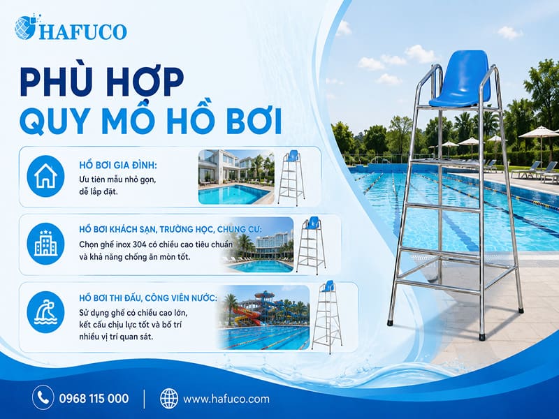 Phù hợp quy mô hồ bơi