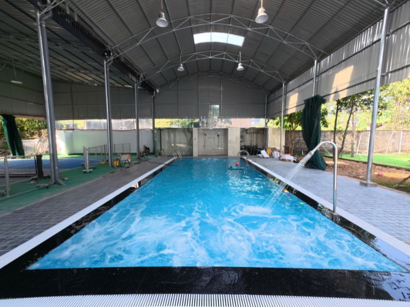 Dự án thi công và lắp đặt thiết bị bể bơi cho anh Mạnh tại Phường Hùng Thắng