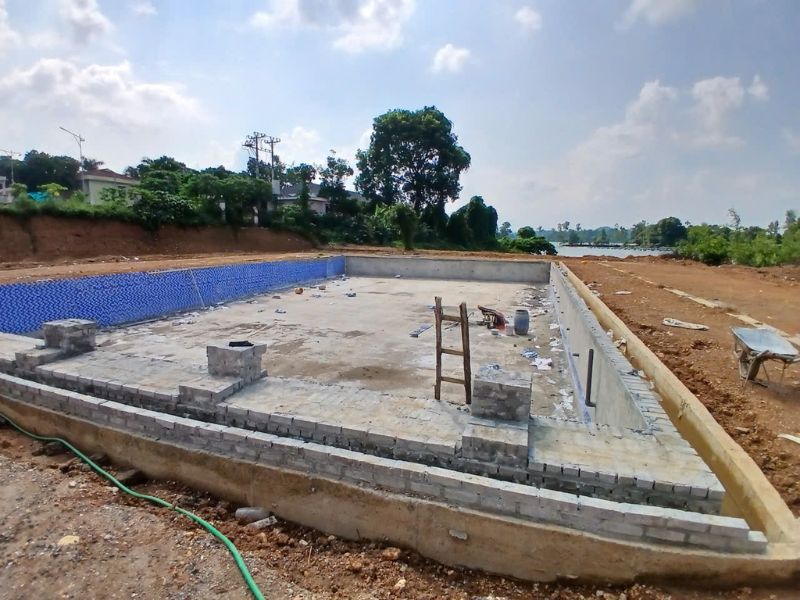 Dự án thi công và lắp đặt thiết bị bể bơi cho anh Thành tại phường Dương Nỗ