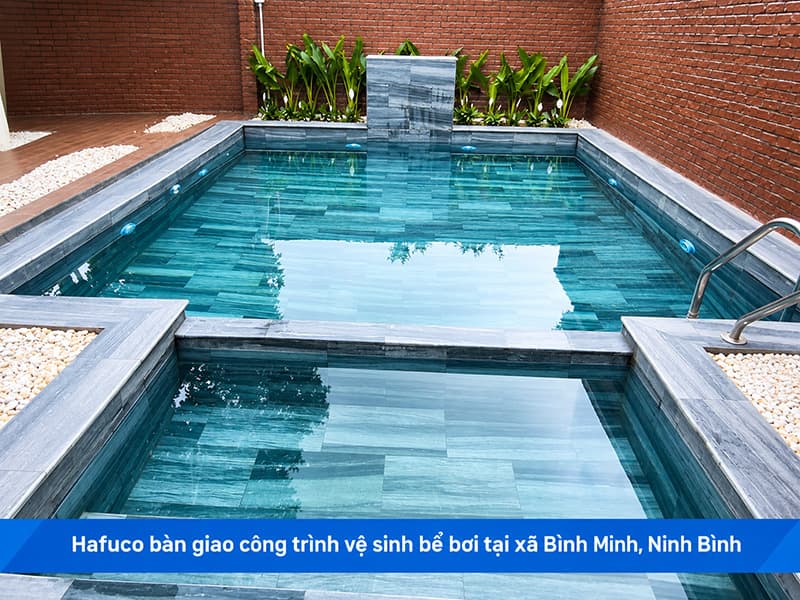 Hafuco bàn giao công trình vệ sinh bể bơi tại xã Bình Minh, Ninh Bình